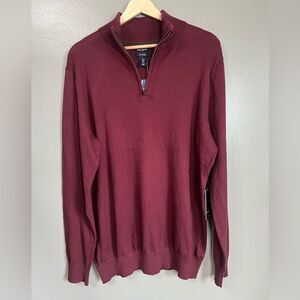 Daniel Hechter cashmere blend pull over sweater wine color large preppy office